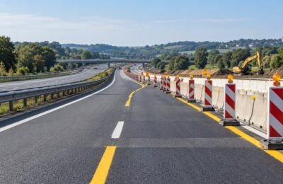 Дорожные работы и перекрытая полоса автомагистрали A2 в Нидерландах