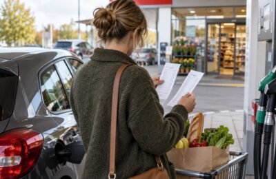 Покупатель сравнивает расходы на продукты и топливо в Нидерландах
